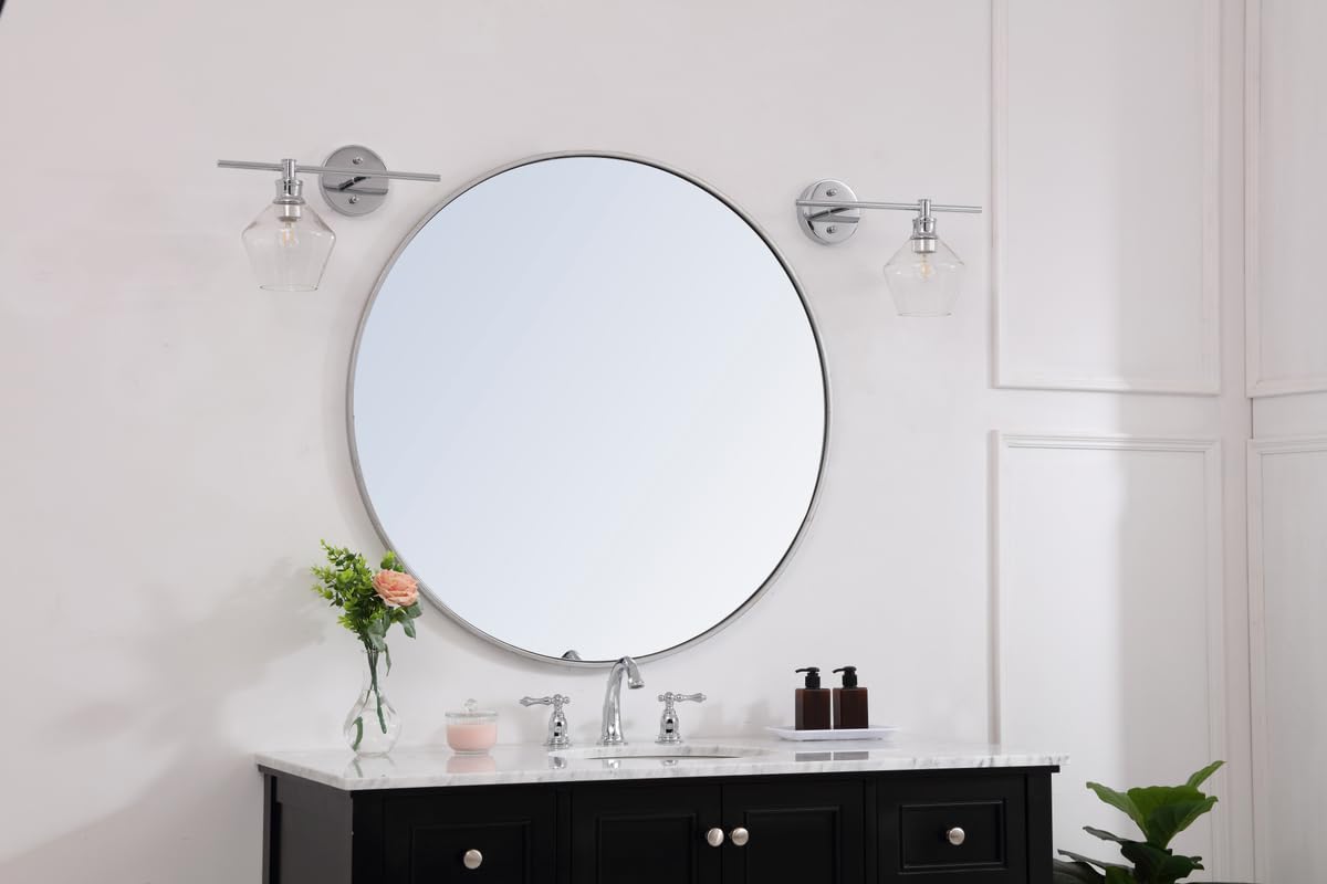 Living District Chrome Wall Sconce With Clear Glass Shade - 1 Light Right Fixture