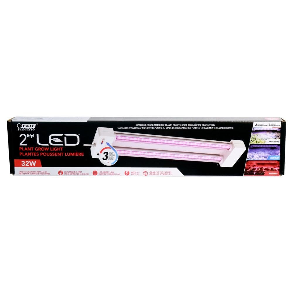Feit Electric 32W LED Plant Grow Light - Adjustable 2' Size, White, Model 3001444, One Size