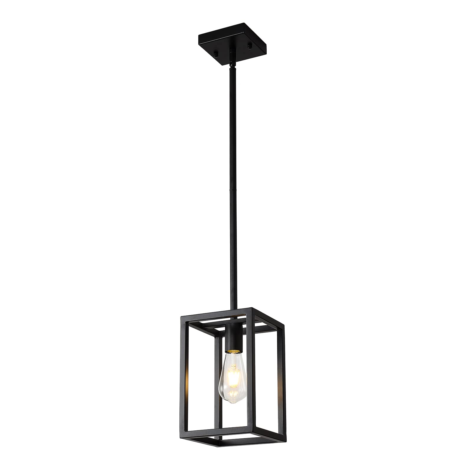 HQZBPT Kitchen Black Pendant Lighting Chandeliers for Dining Rooms, Mini Pendant Lights 1-Light Modern Hanging Light Fixture Mat
