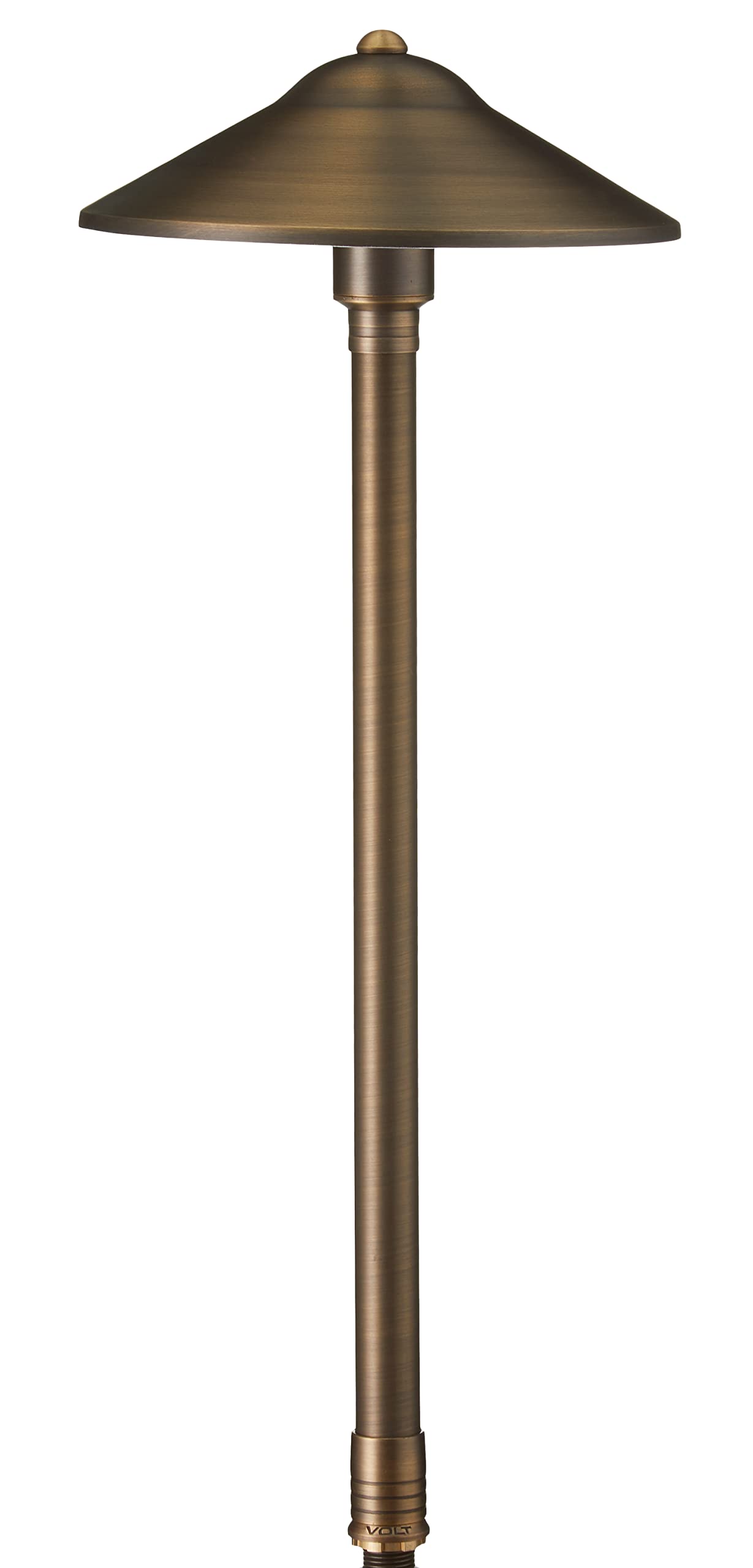 Volt Max Spread 12V Solid Copper Path Light (25'' Tall, 9'' Shade) With 3W 2700K Warm White G4 Led Bulb For Low Voltage Landscap