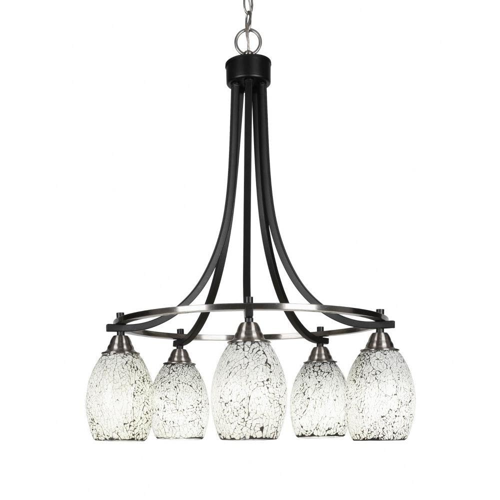 Toltec Lighting Paramount 5 Light Chandelier in Matte Black & Brushed Nickel (3415-MBBN-4165)