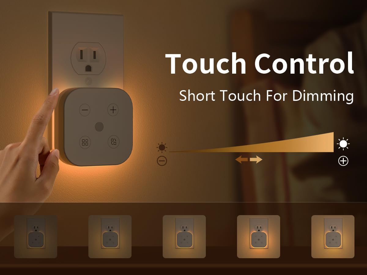 Torankos 2 Pack Very Dim Sleep Night Lights Plug Into Wall, Kids Sleep Light, Adult Sleep Light, Bedroom Night Light, Light Sens