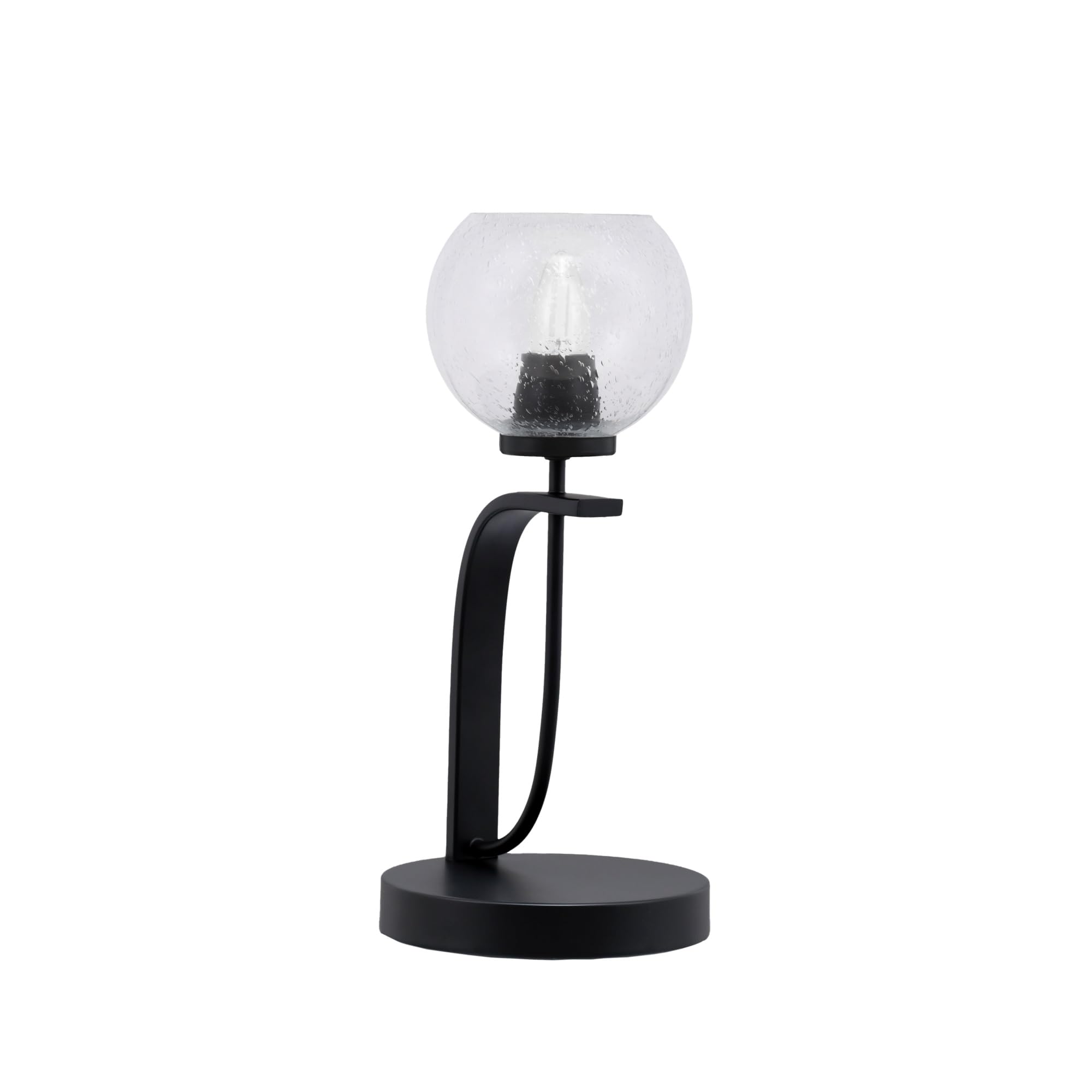 Cavella 1 Light Accent Lamp Shown in Matte Black Finish with 5.75&quot; Clear Bubble Glass