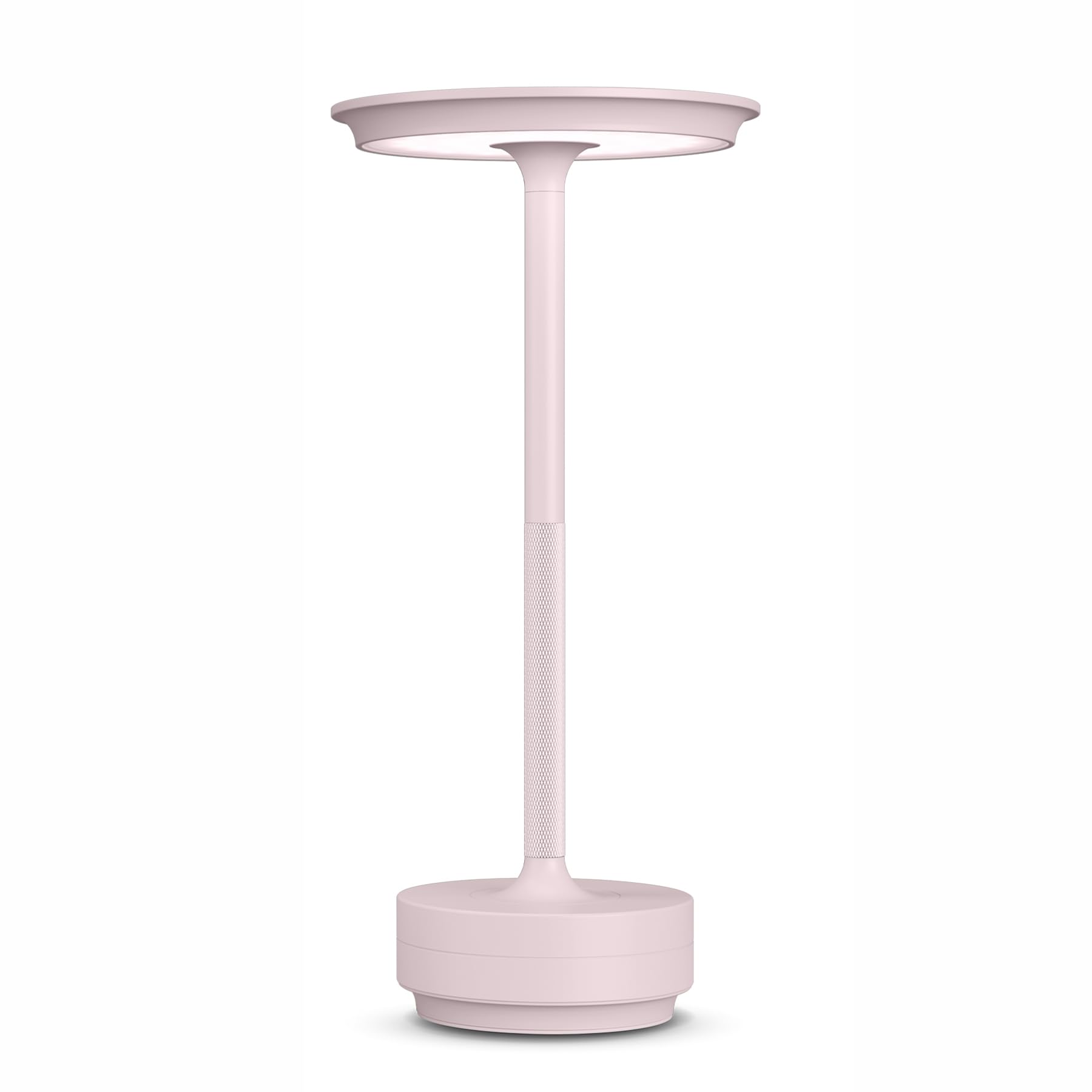 FDIDC Rechargeable Cordless Table Lamps  5000mAh Portable LED Table Light  3 Color Stepless Dimming Battery Powered Metal Table Lamp for Outdoor Patio/Bedroom/Restaurant.(Light Pink)