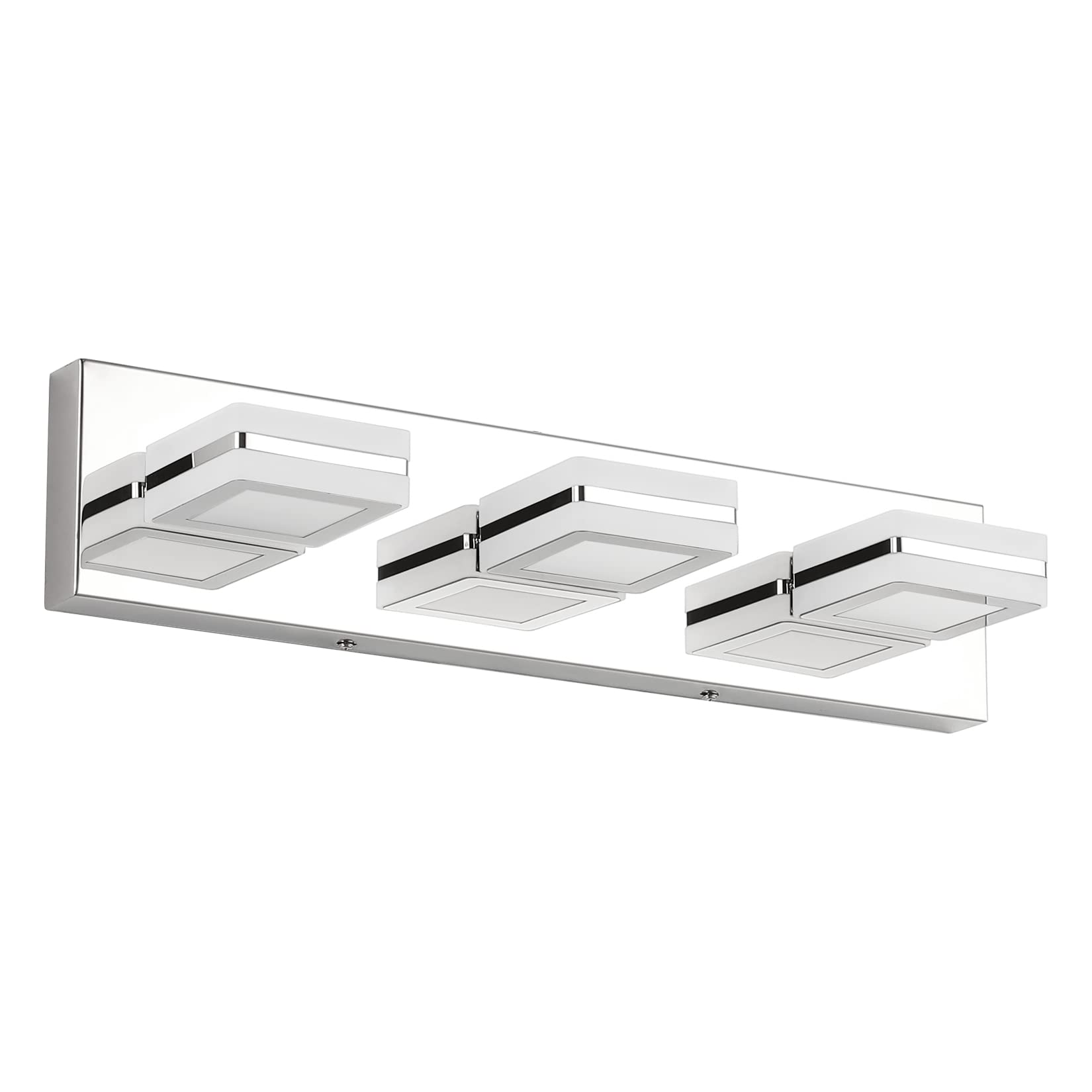 Ralbay 3-Light Modern Led Vanity Light Fixtures - Chrome Stainless Steel Bath Wall Lighting