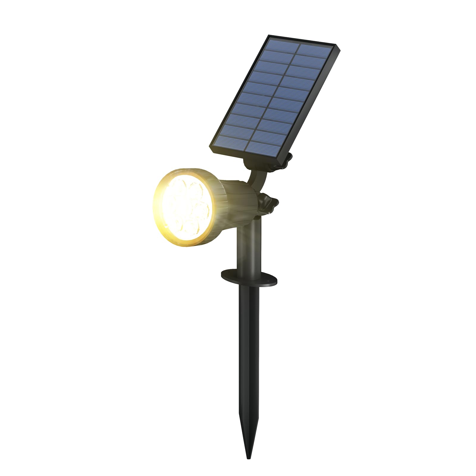 HRUUROO Outdoor Solar Spotlight, 30 LEDs Solar Lights, Auto On/Off with 3 Modes, IP65 Waterproof Landscape Lighting Garden,1Pack