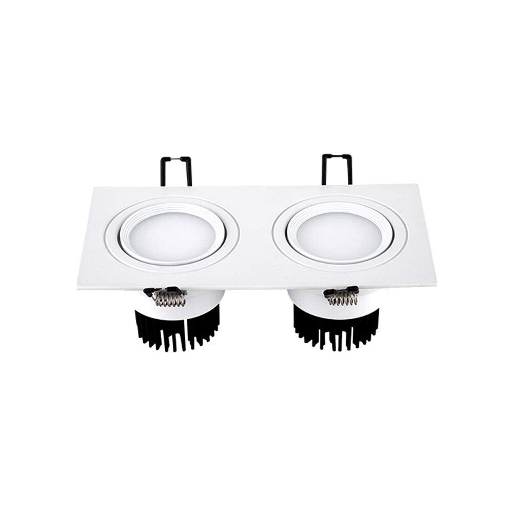 OZZKI Recessed Double Head LED Recessed Lighting Aluminum Ceiling Downlight High CRI Ra80 AC 110-240V Waterproof-IP44 Dampproof 