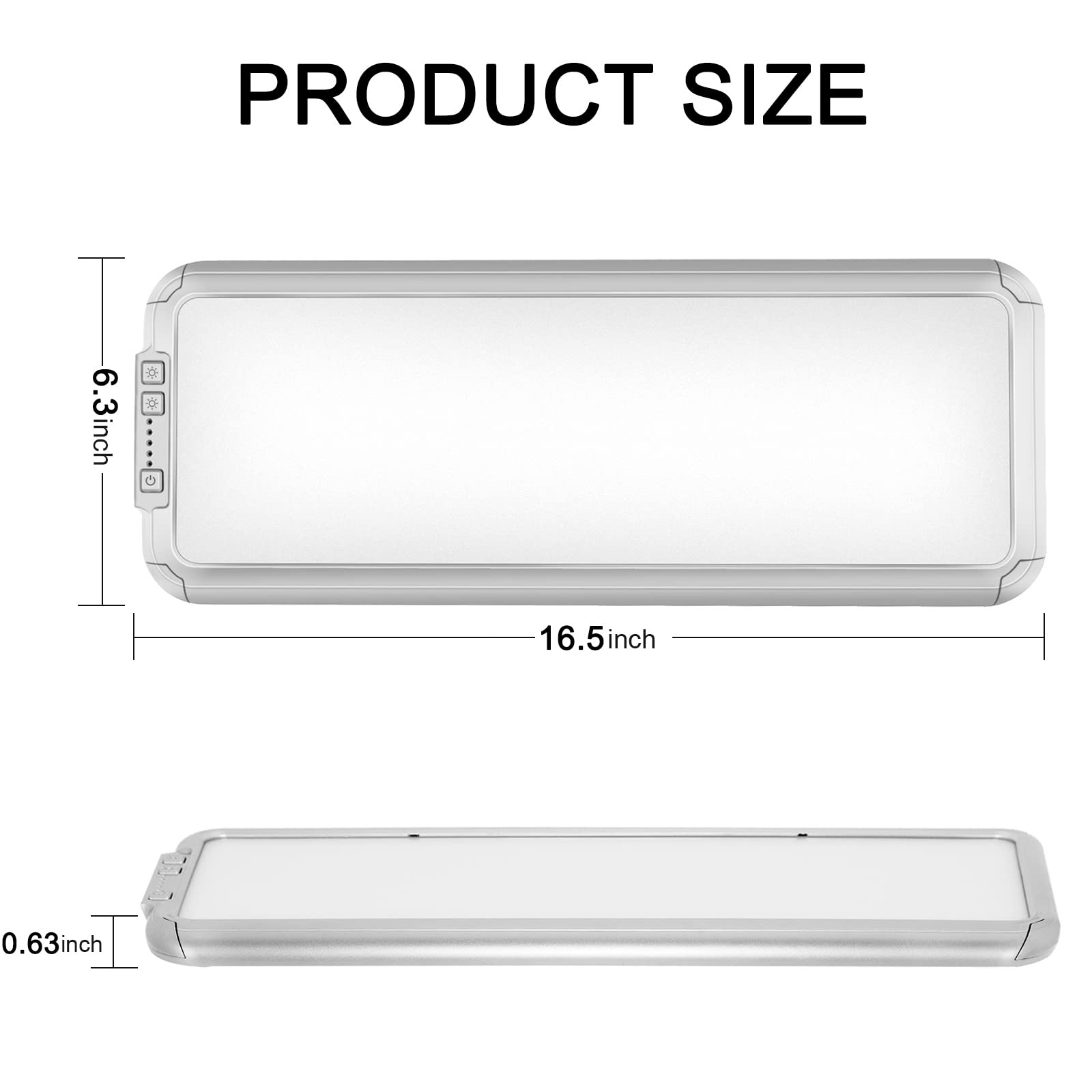 Miady RV LED Ceiling Light, 1500 Lumen, 12V, 16.5"x6.3", 3 Color Temp, Dimmable, 2-Pack Silver, Model