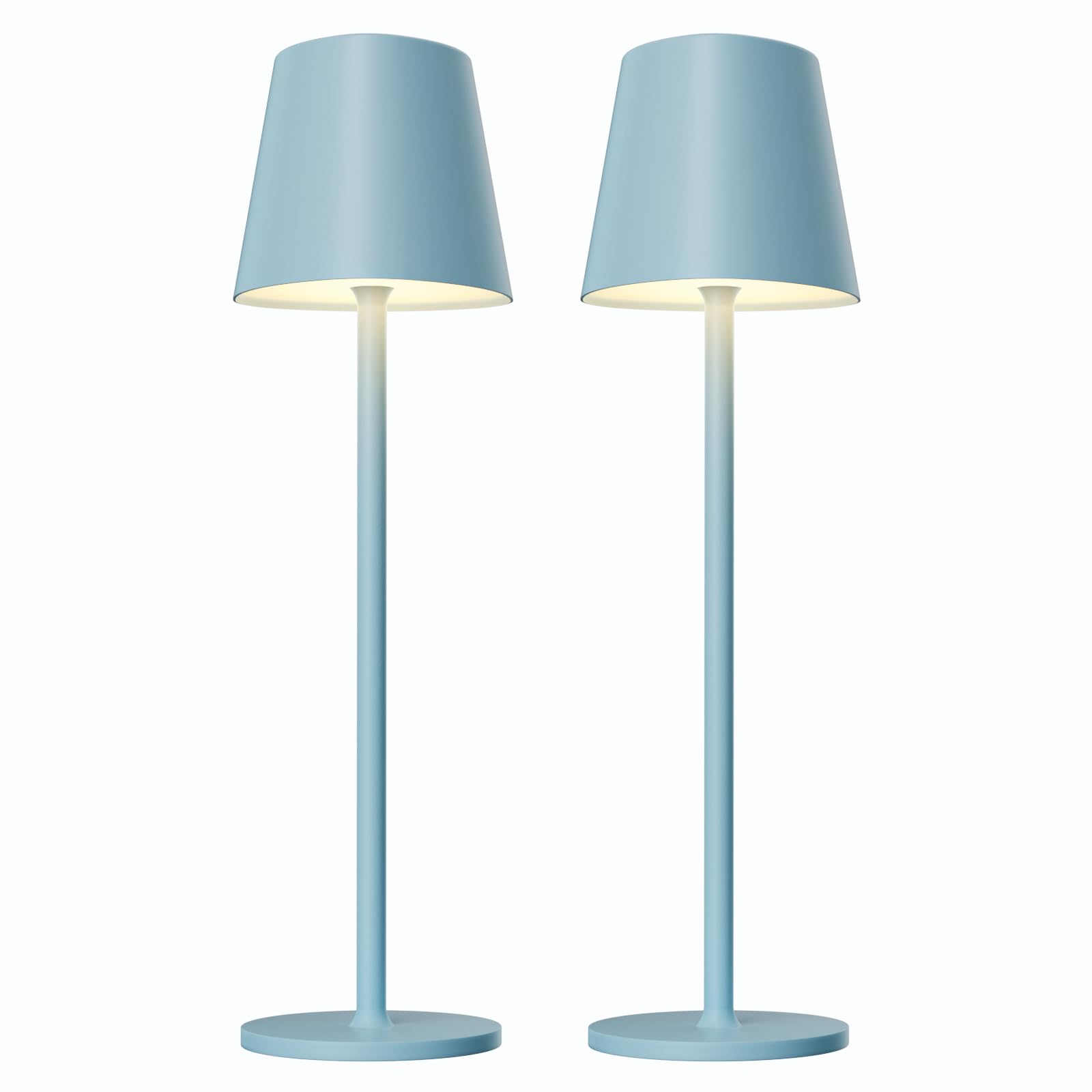 Kakanuo Blue Cordless Lamp, Rechargeable Lamps, Battery Operated, 3 Color Temperature, Stepless Dimmable, LED Portable Wireless 