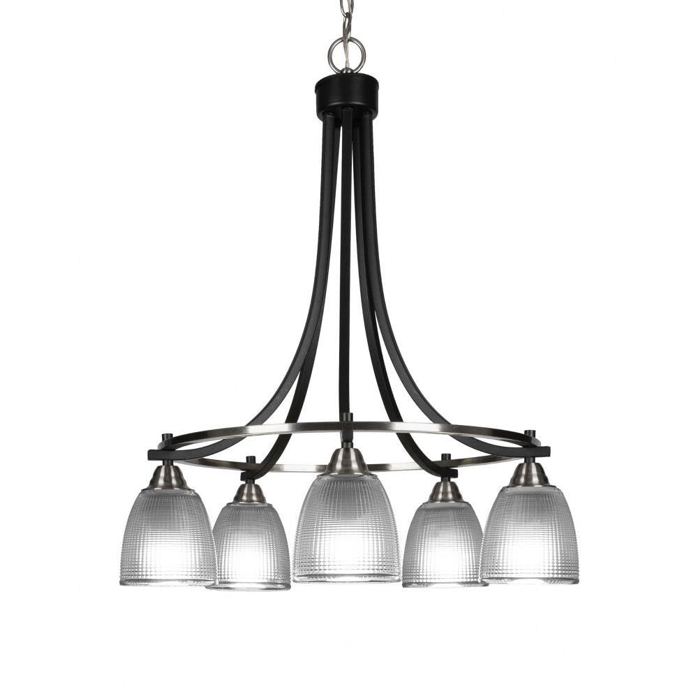 Toltec Lighting Paramount 5 Light Chandelier in Matte Black & Brushed Nickel (3415-MBBN-500)