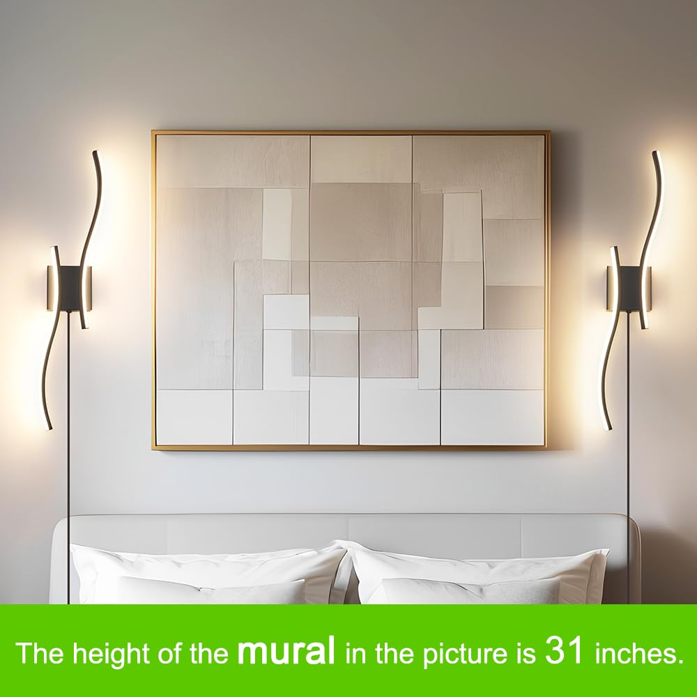 Daunton Modern Plug In Wall Sconce Set Of 2  Black Dimmable Led Wall Light With Remote Control  3Cct Adjustable & Memory Function  Timer  Plug In Cord Wall Lamp For Tv Wall Living Room Hallway Bedroom