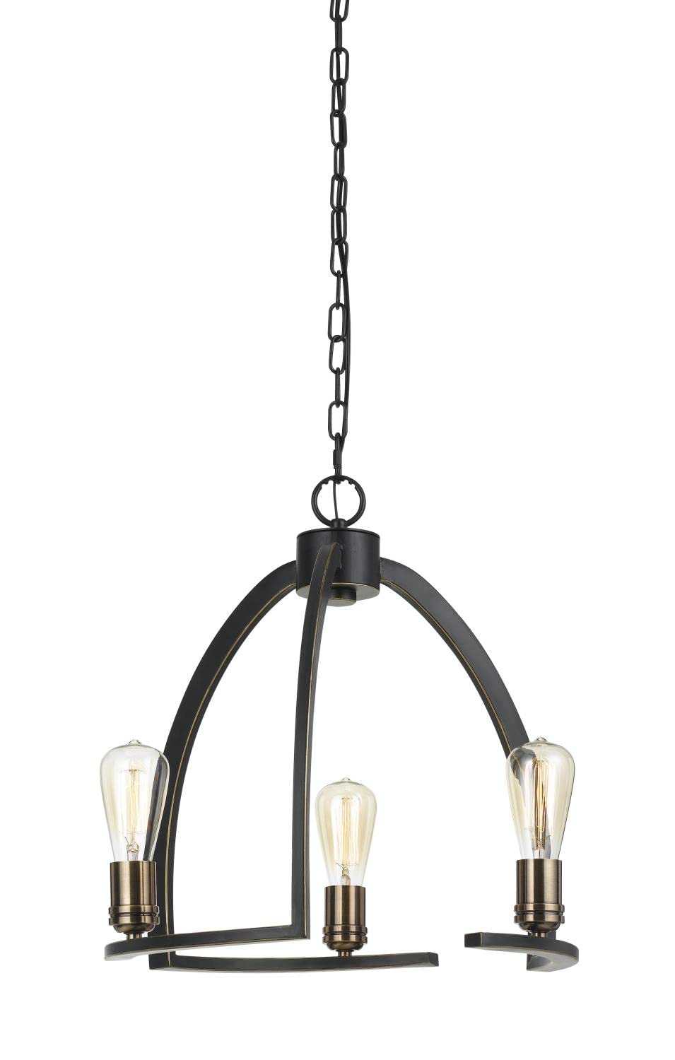 60W X 3 Kinder Metal 3 Light Chandelier (Edison Bulbs Not Included)
