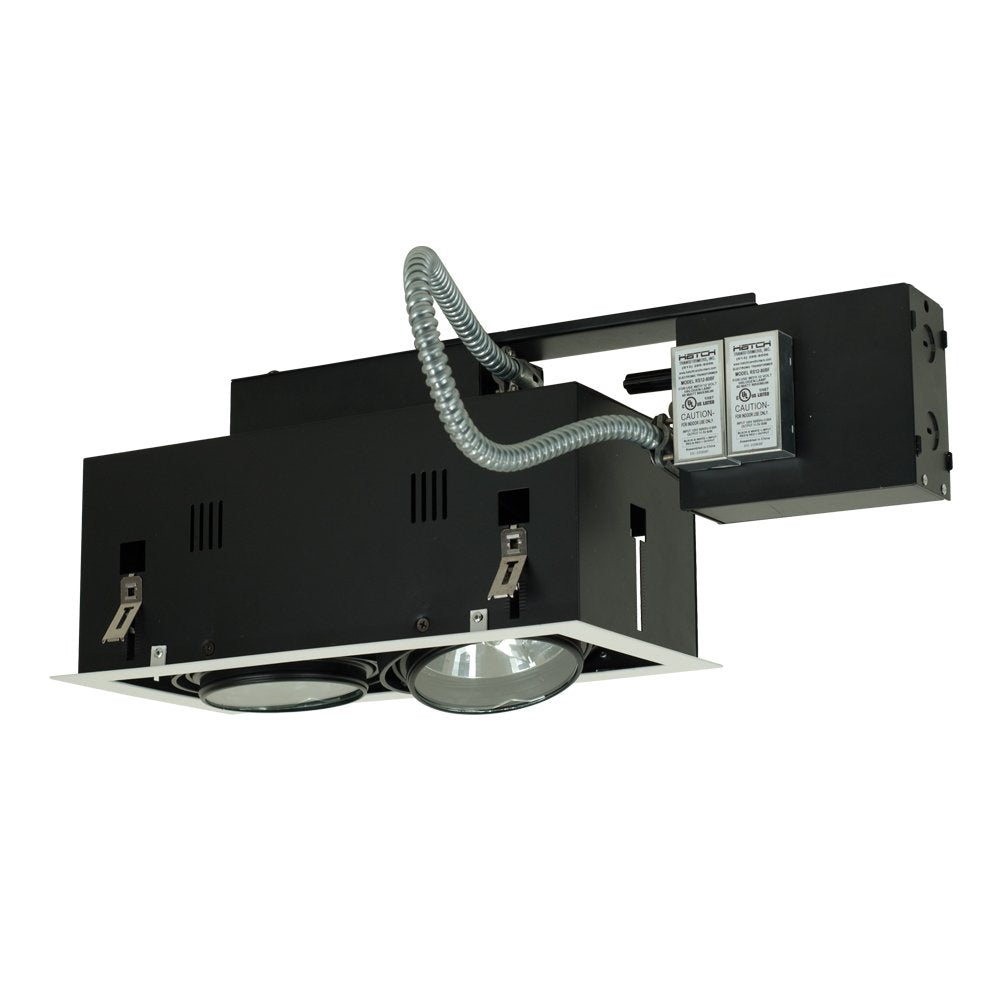 Jesco Lighting MGRA175-2ESB 2-Light Directional Lighting, 120V, 75W, Black Interior with Silver Trim