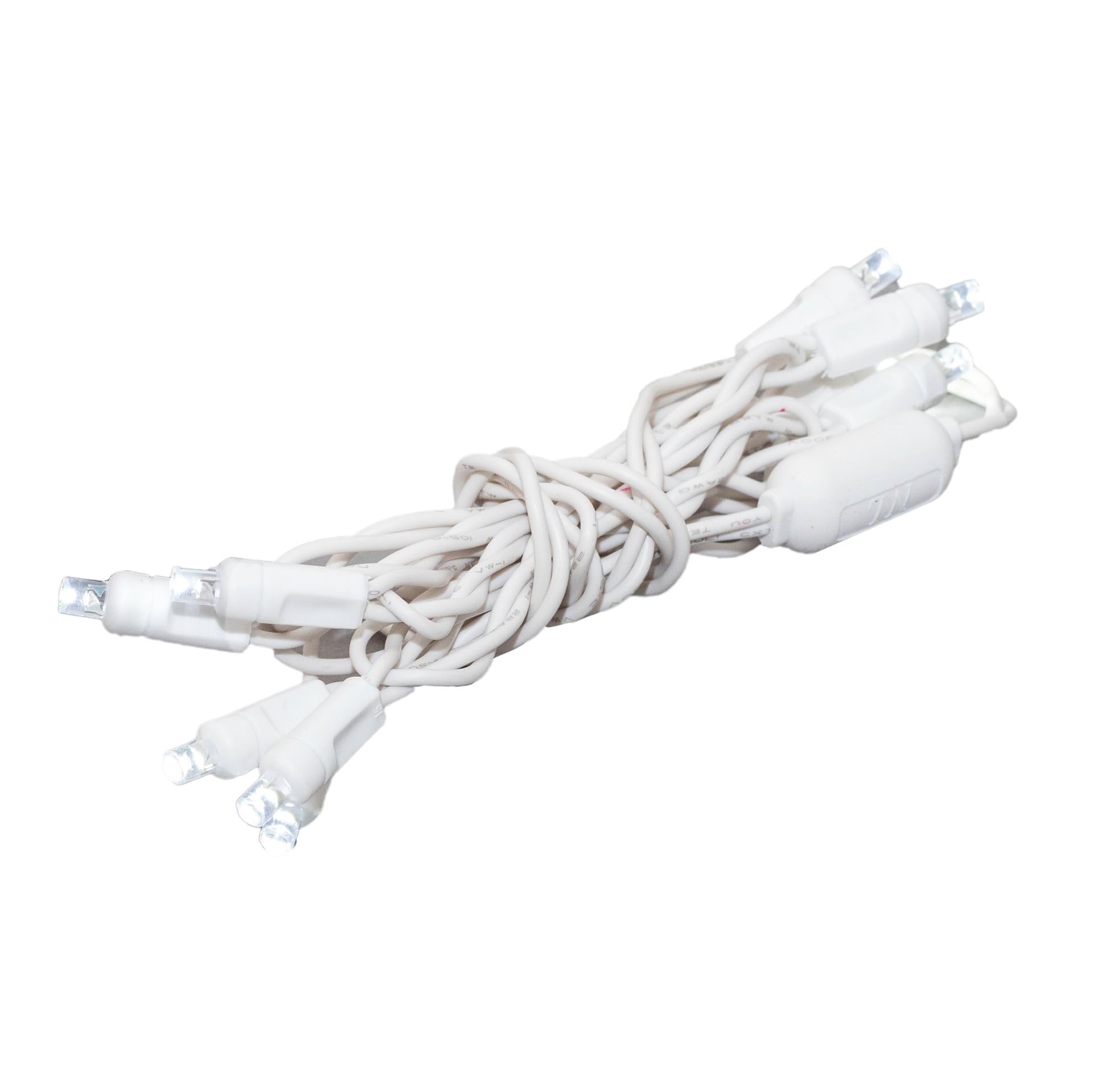 Novelty Lights 10 Light LED Christmas Mini Light Set  Outdoor Curtain Wreath Craft Bottle String Lights  Pure White  Non-Connectable  White Wire  5 Feet