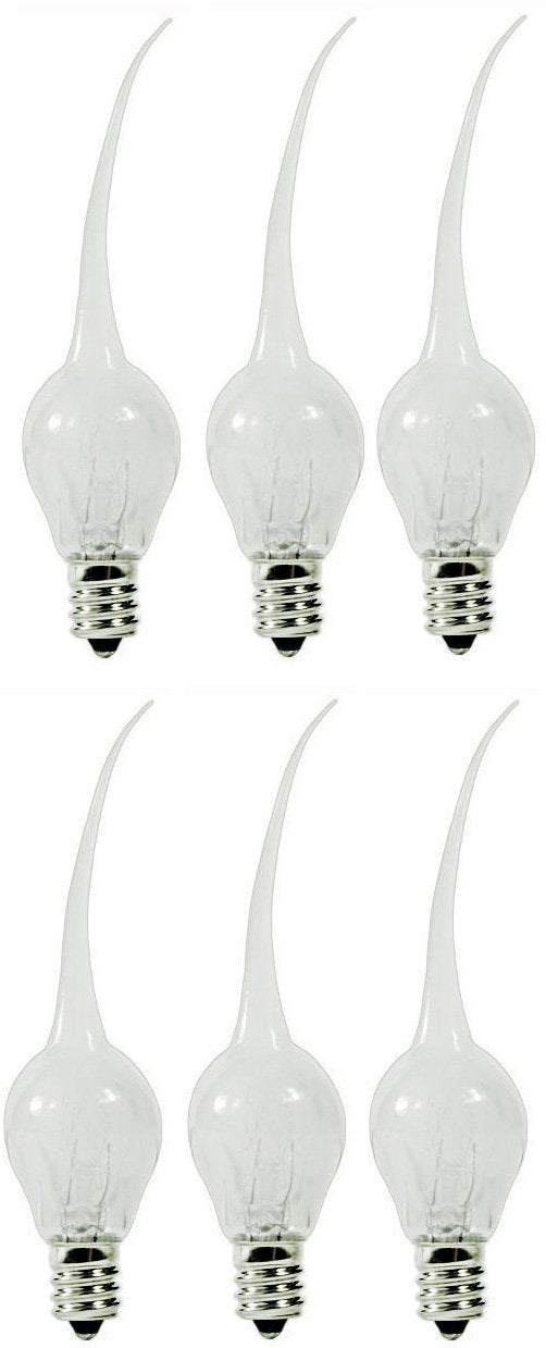 Creative Hobbies 6 Watt, S6 Shape, Silicone Dipped, Country Style Incandescent, Electric Candle Lamp Chandelier Light Bulbs, Ind