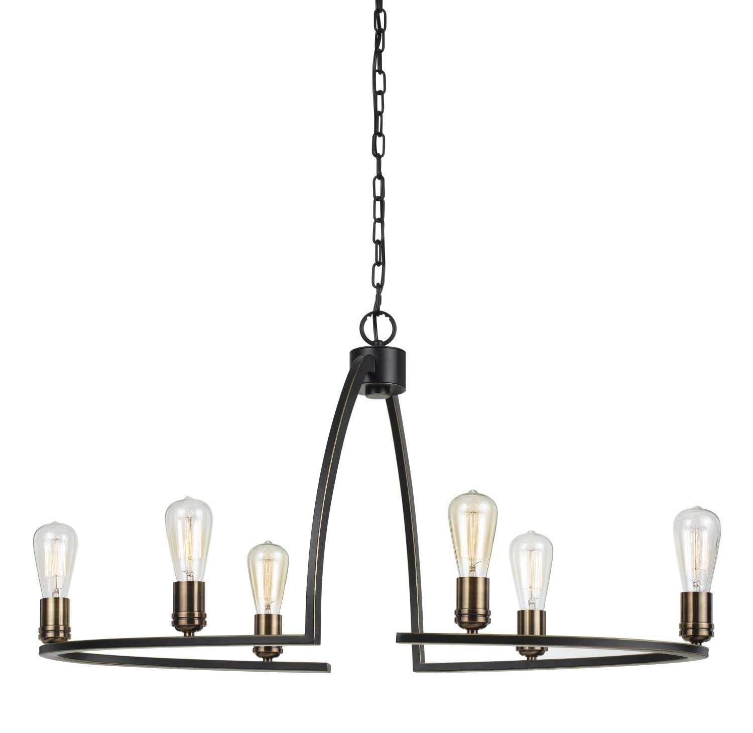 60W X 6 Kinder Metal 6 Light Chandelier (Edison Bulbs Not Included)