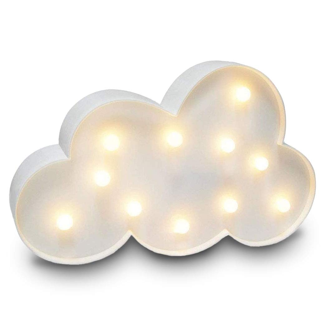 AUSAYE 3D Cloud Lamp Decortive LED Sign Night Lights for Kids Adults, Baby Nursery, Birthday Party, Holiday Decorations,Kid's Ro