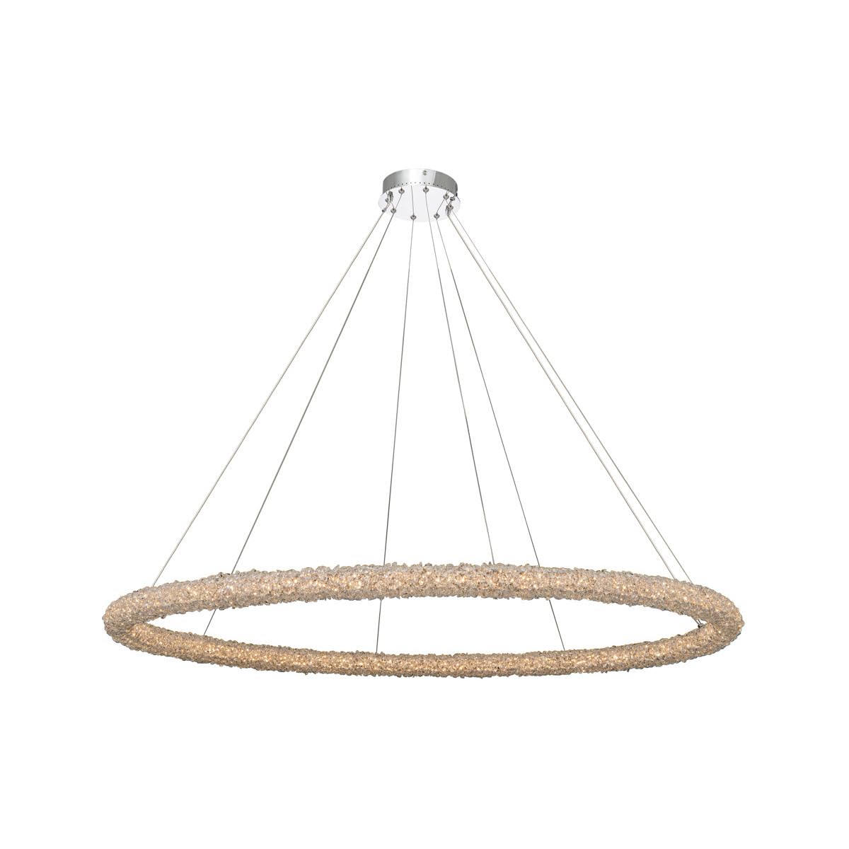 Allegri 035556-010-FR001 Lina - 60 Inch 92W LED Pendant, Polished Chrome Finish with Firenze Crystal
