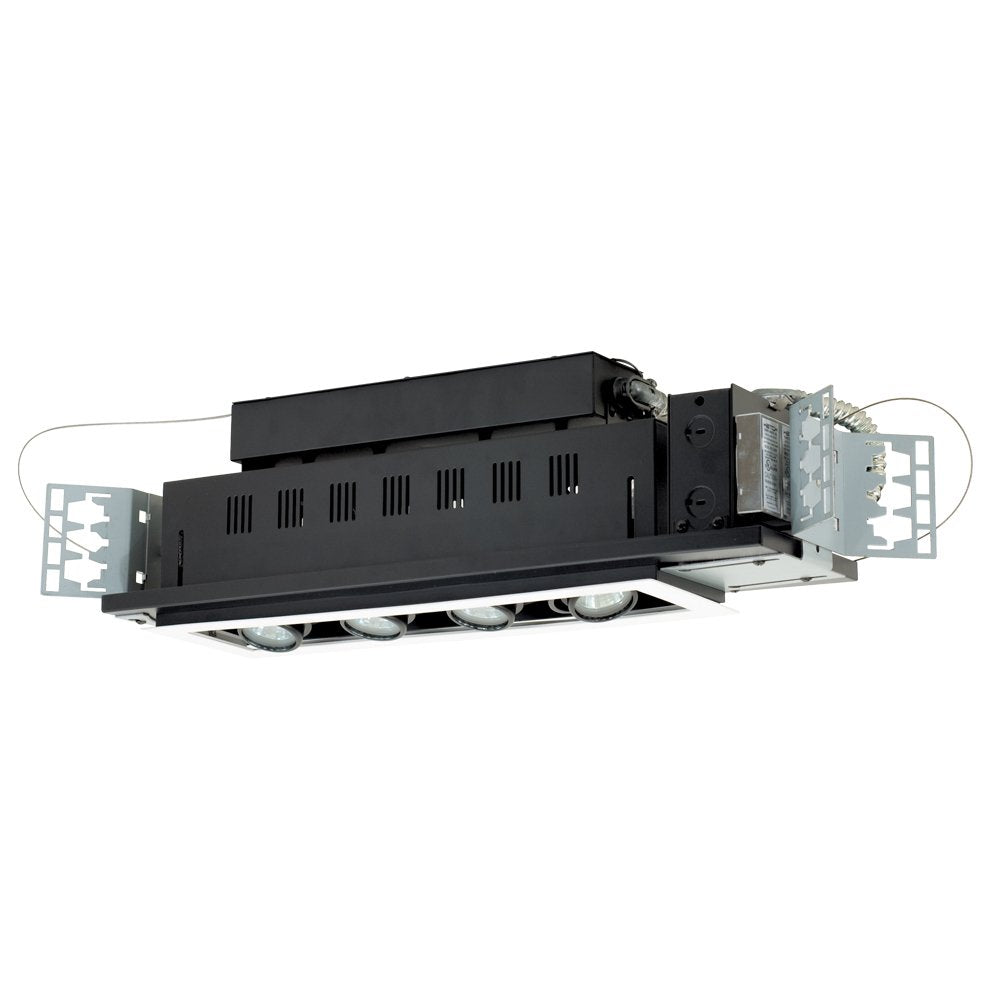 Jesco Lighting MG1650-4EWB 4-Light Directional Lighting, 50W MR16, Black Interior with White Trim, New Construction, 120V