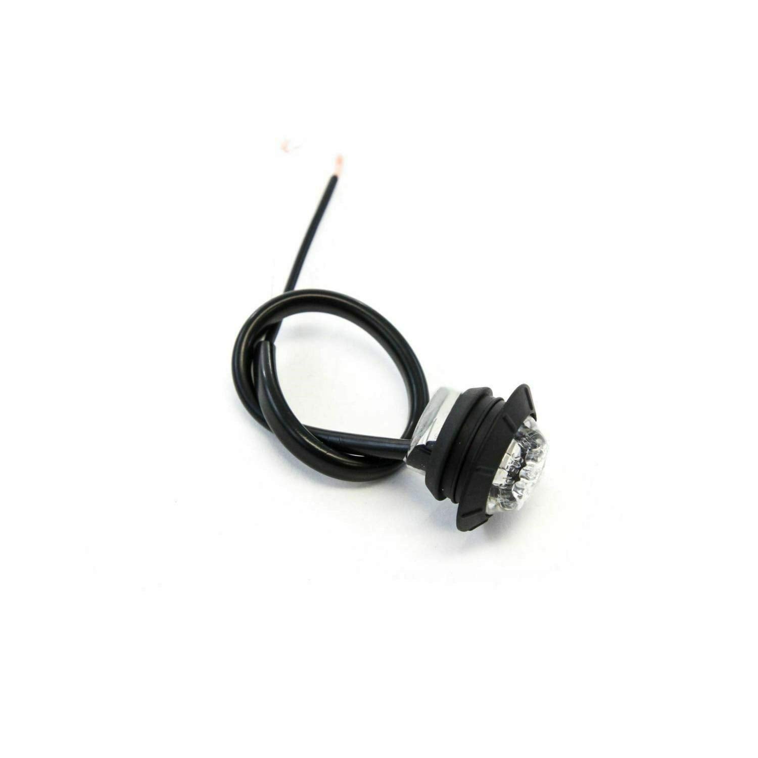 KEING 10 Pack Mini Round Waterproof LED Marker Lights, 12V, White for Trailer, Truck, Bus, ATV, RV, 5 Years Warranty