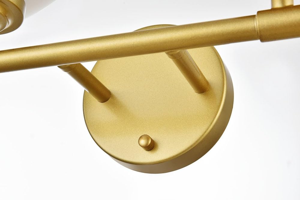 Living District Ansley 4-Light Iron & Glass Bath Sconce in Brass/Frosted White