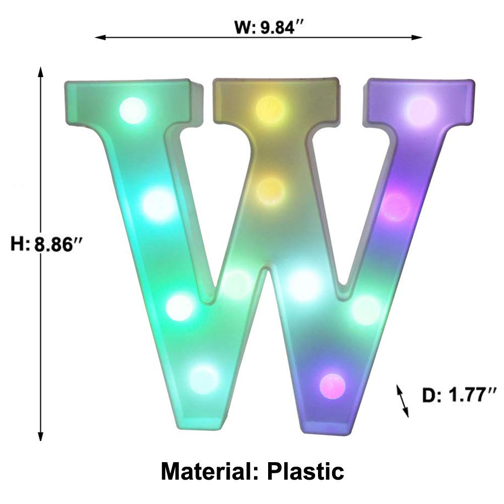 Pooqla Colorful Led Marquee Letter Lights - Remote Control, Rgb Plastic Decorations For Home & Parties, Model Jh-Qcbzm-23