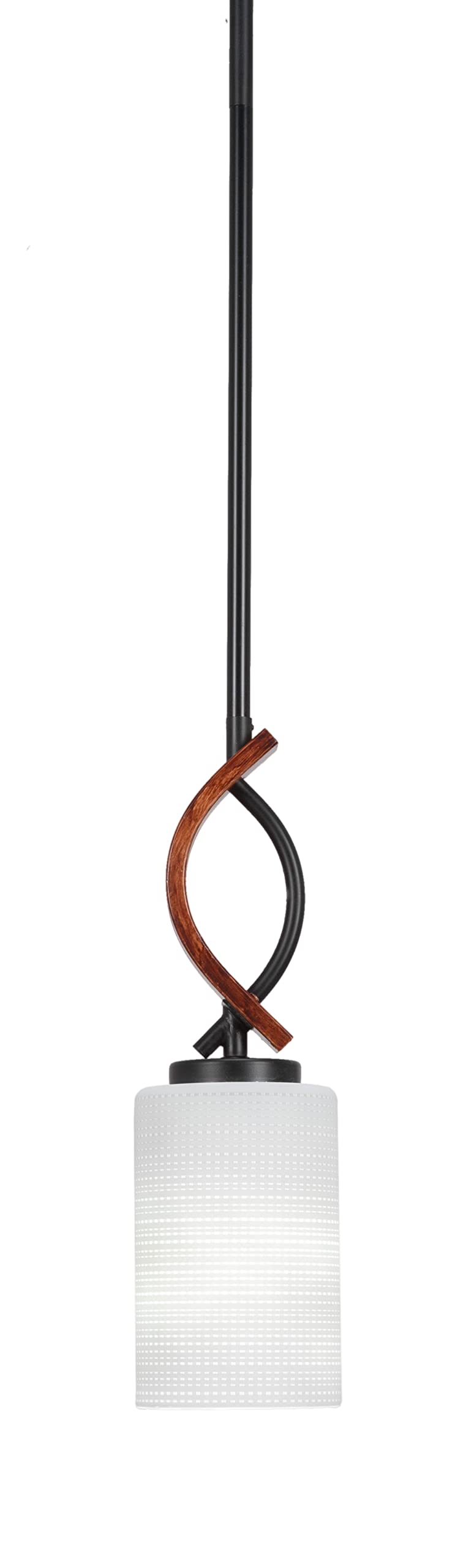 Monterey 1 Light Mini Pendant in Matte Black & Wood-Look Metal (2901-MBWG-4061)