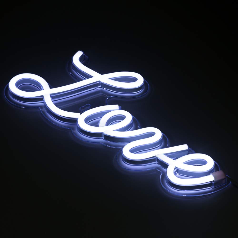 5V White Love LED Neon Sign Christmas Wedding Party Decoration Wall Lamp USB Powered Children Bedroom Night Light (NEW love whit