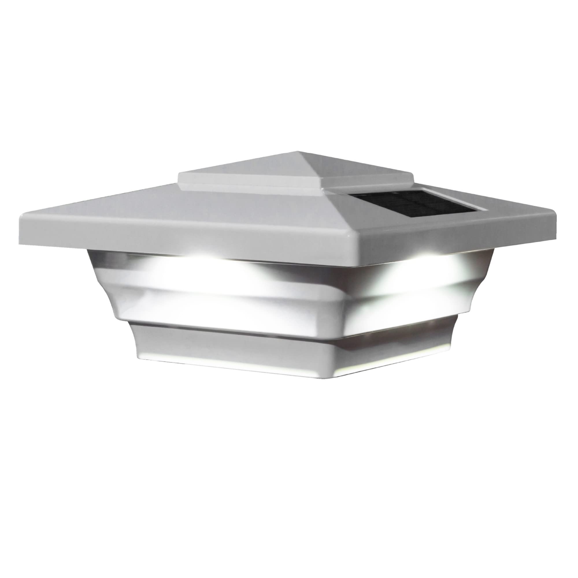 Classy Caps Sl4400 Pvc Windsor Solar Post Cap, 4" X 4", White