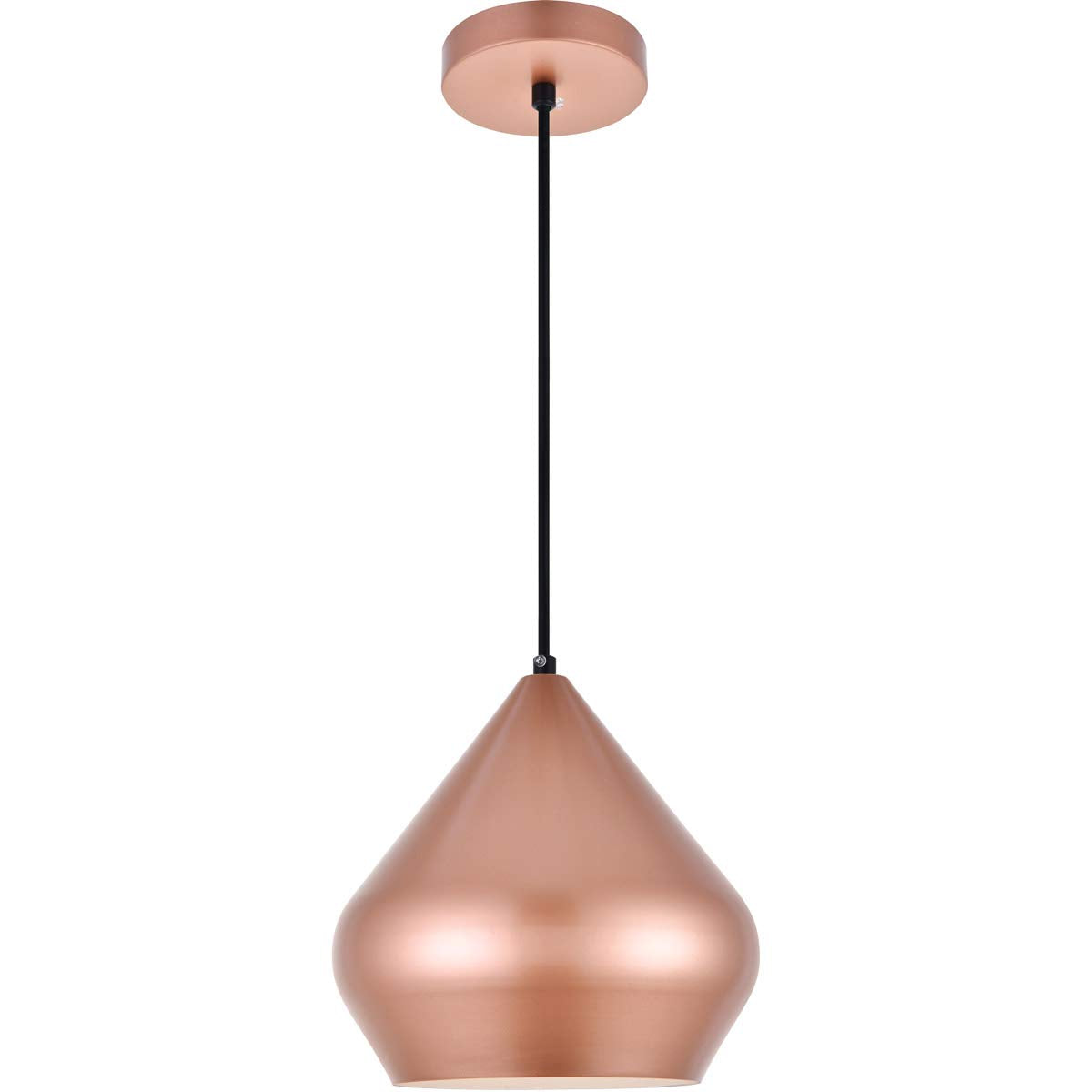 LIVING DISTRICT Axiom 1 Light Pendant, Aluminum, Honey Gold, Model LD2401HG