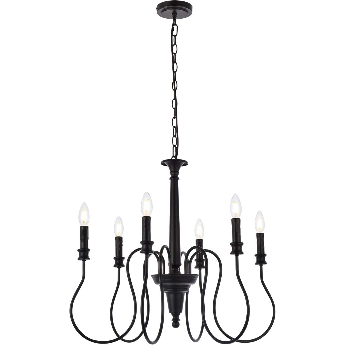 Living District Indoor Modern Home Decorative Bright Ceiling Flynx 6 Lights Pendant in Black