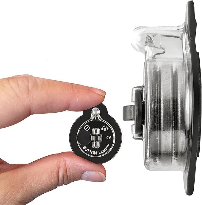 Panther Vision Stick On Led Button Lights - 3 Pack, Battery Powered, Black Adhesive Lights