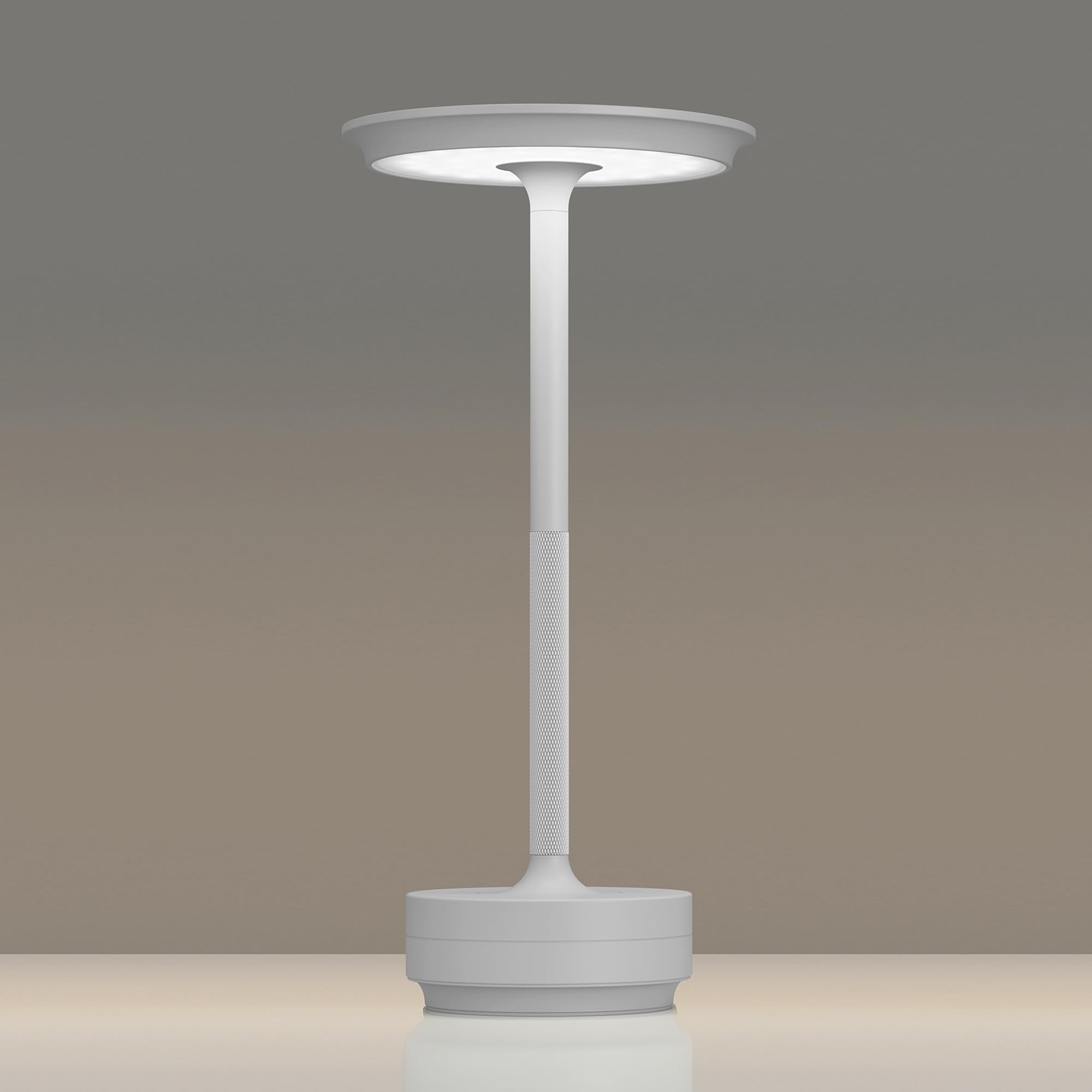 TBBGA Rechargeable Table Lamp, 5000mAh, 3 Color Dimming, LED, Portable, Light Gray, Model T106C