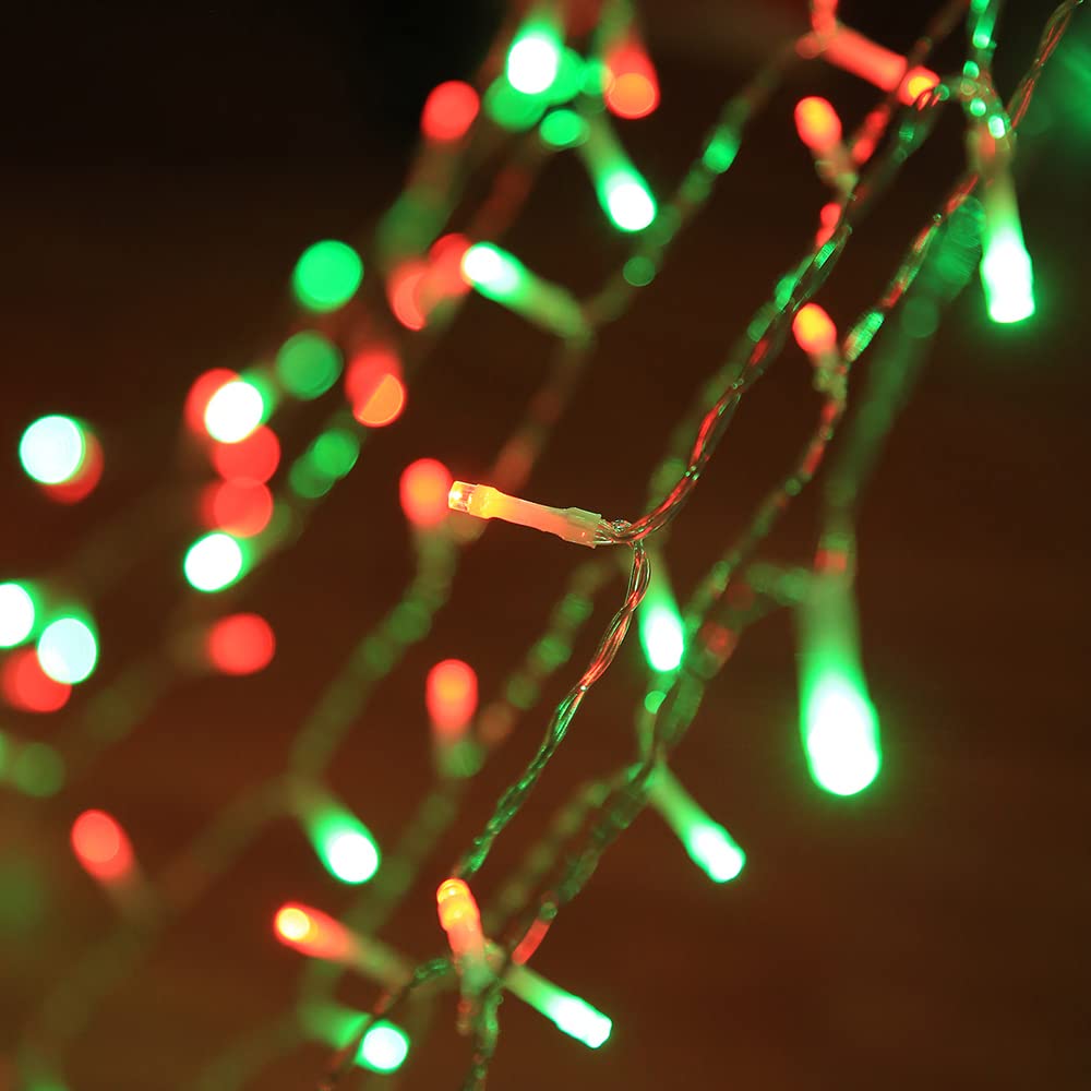 DINGFU Christmas Tree Lights, 317 LED, 11.5 ft, 8 Lighting Modes & Timer, Red+Green, Model YLC317MD01