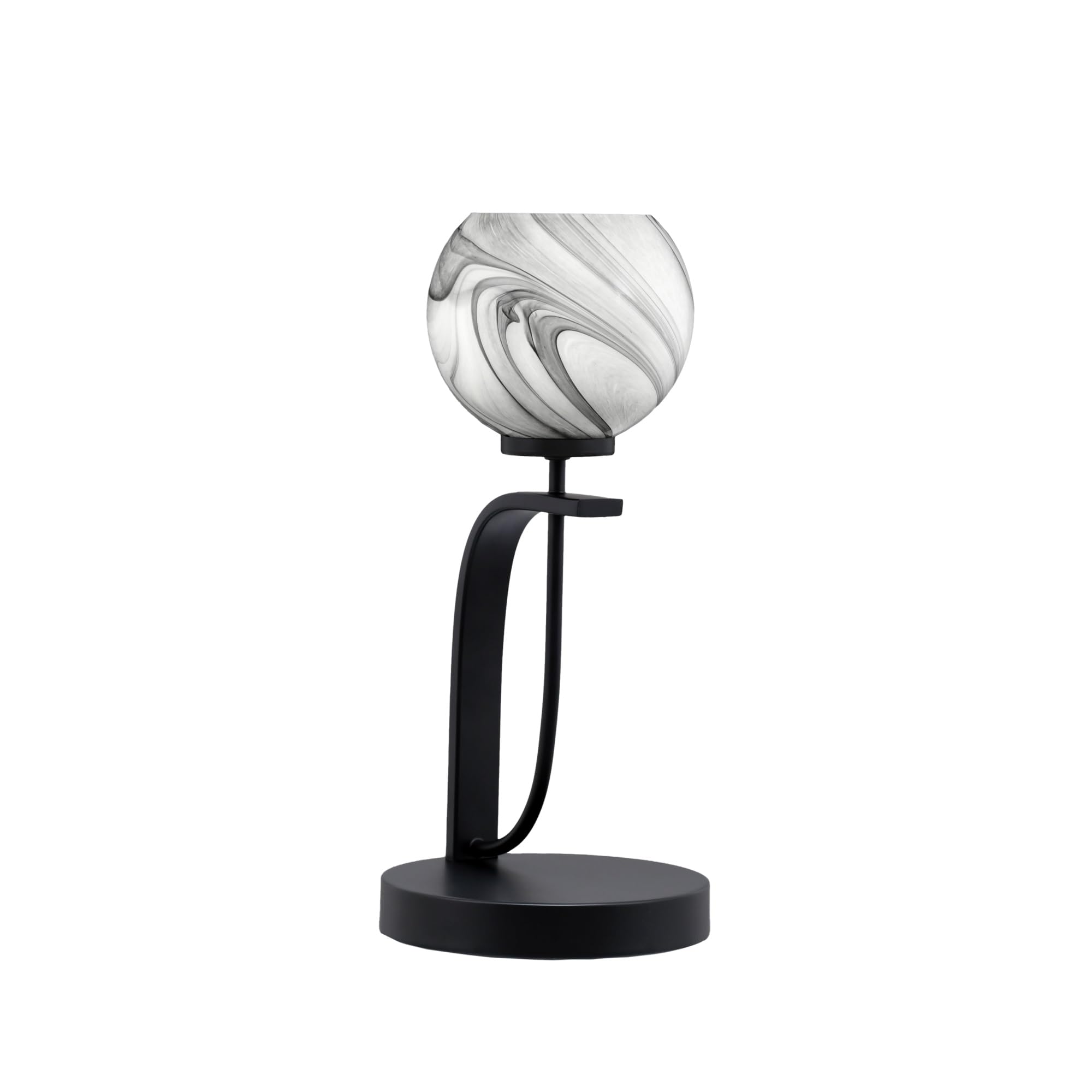 Cavella 1 Light Accent Lamp Shown in Matte Black Finish with 5.75&quot; Onyx Swirl Glass