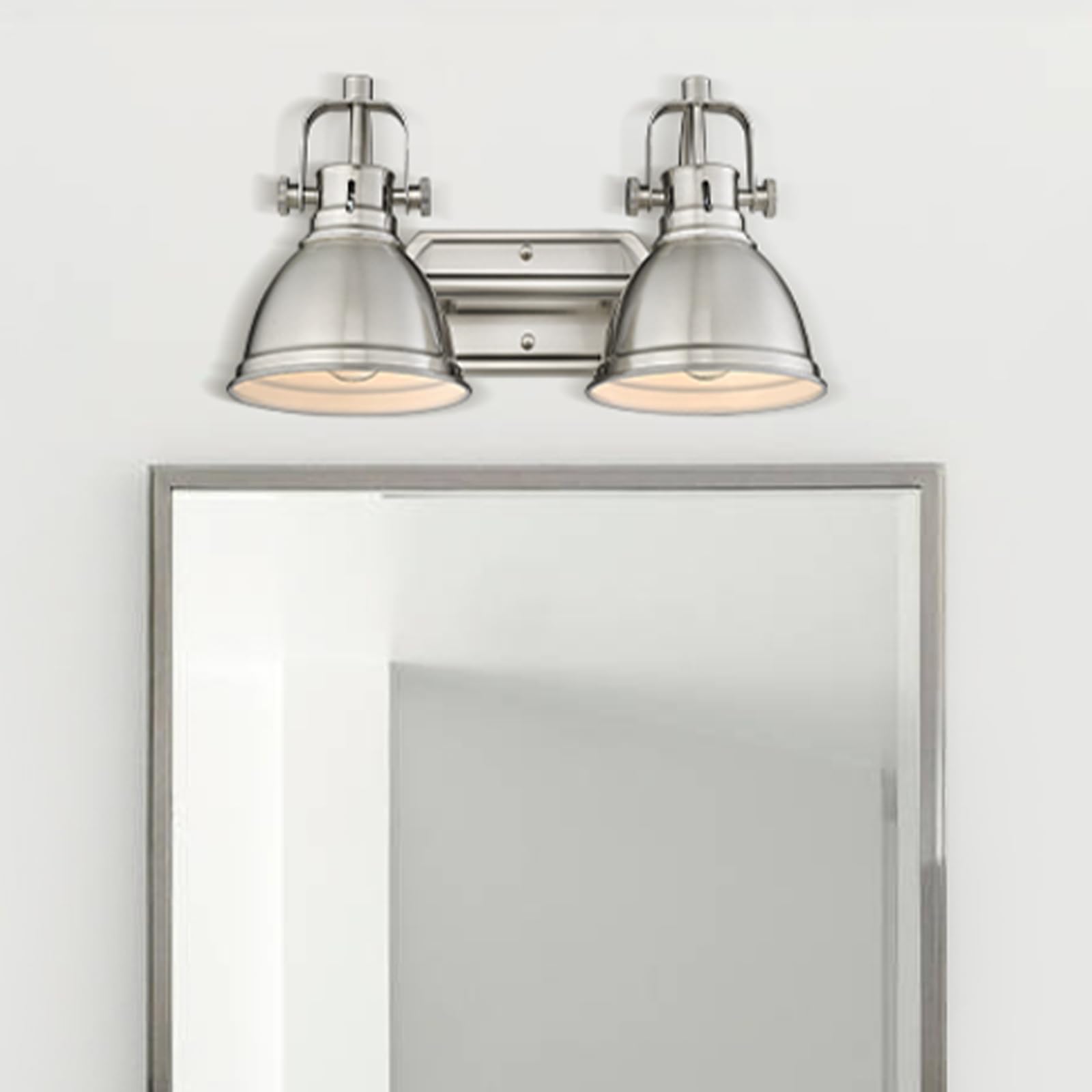 Emliviar 2-Light Vanity Lights, Modern Bathroom Light Fixture With Metal Shade, Brushed Nickel Finish, 4054-2W Bn