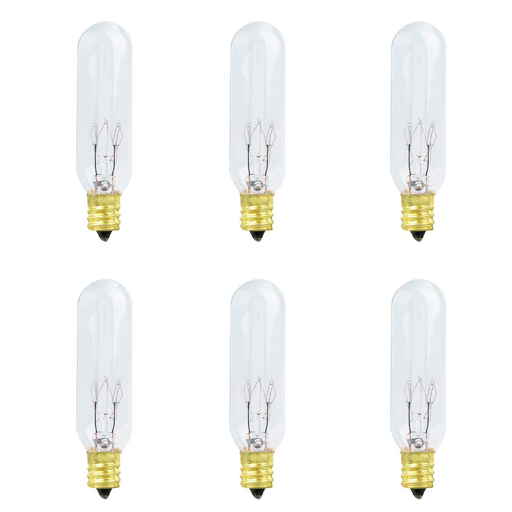 Xtricity Incandescent Exit Sign & Himalayan Salt Lamp Bulb, Dimmable, T6 E12 Base, 2700k Soft White, 6 Count