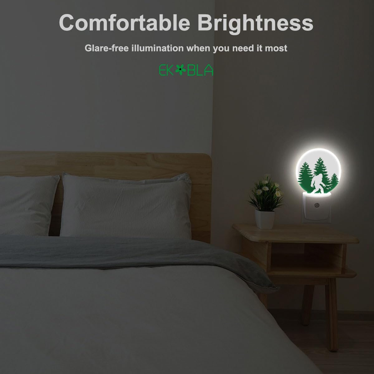 Ekobla Bigfoot Night Lamp Ape Beast Animal Sasquatch I Want To Believe Night Light Plug Into Wall Home Auto Sensor Led Dusk To D