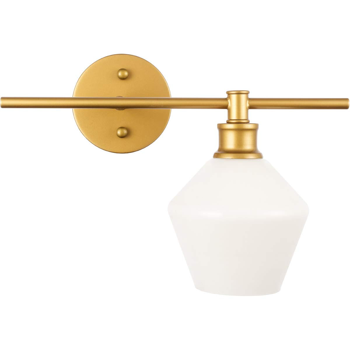 Living District Brass Wall Sconce With Frosted White Glass - 1 Light Right Fixture