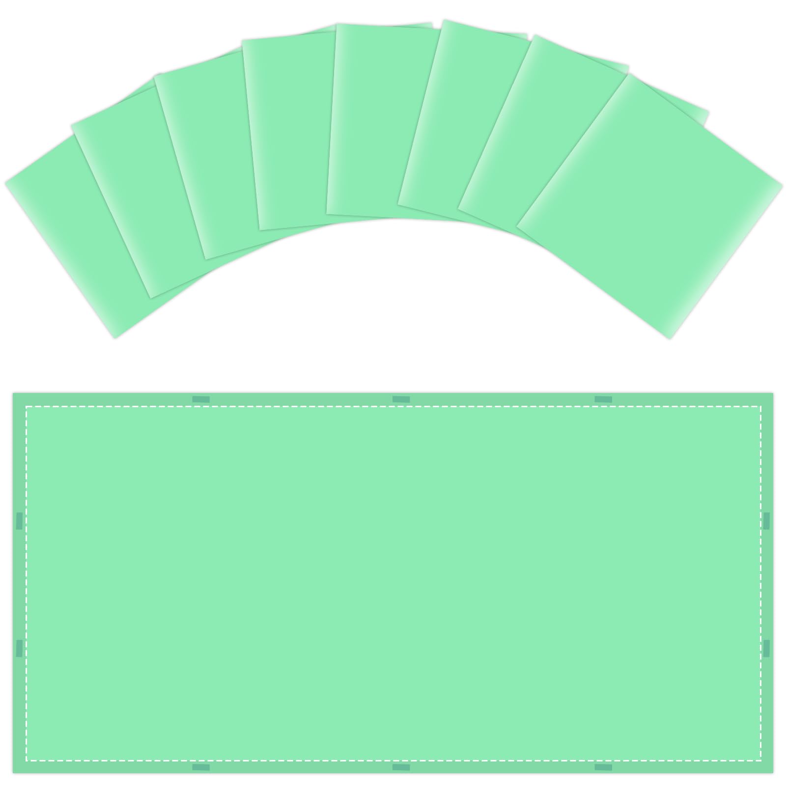 Wiooffen Fluorescent Light Covers with 80 Magnets, 4x2 Feet, Green, Polyester, Model YM0803, Easy Install for Classroom & Office