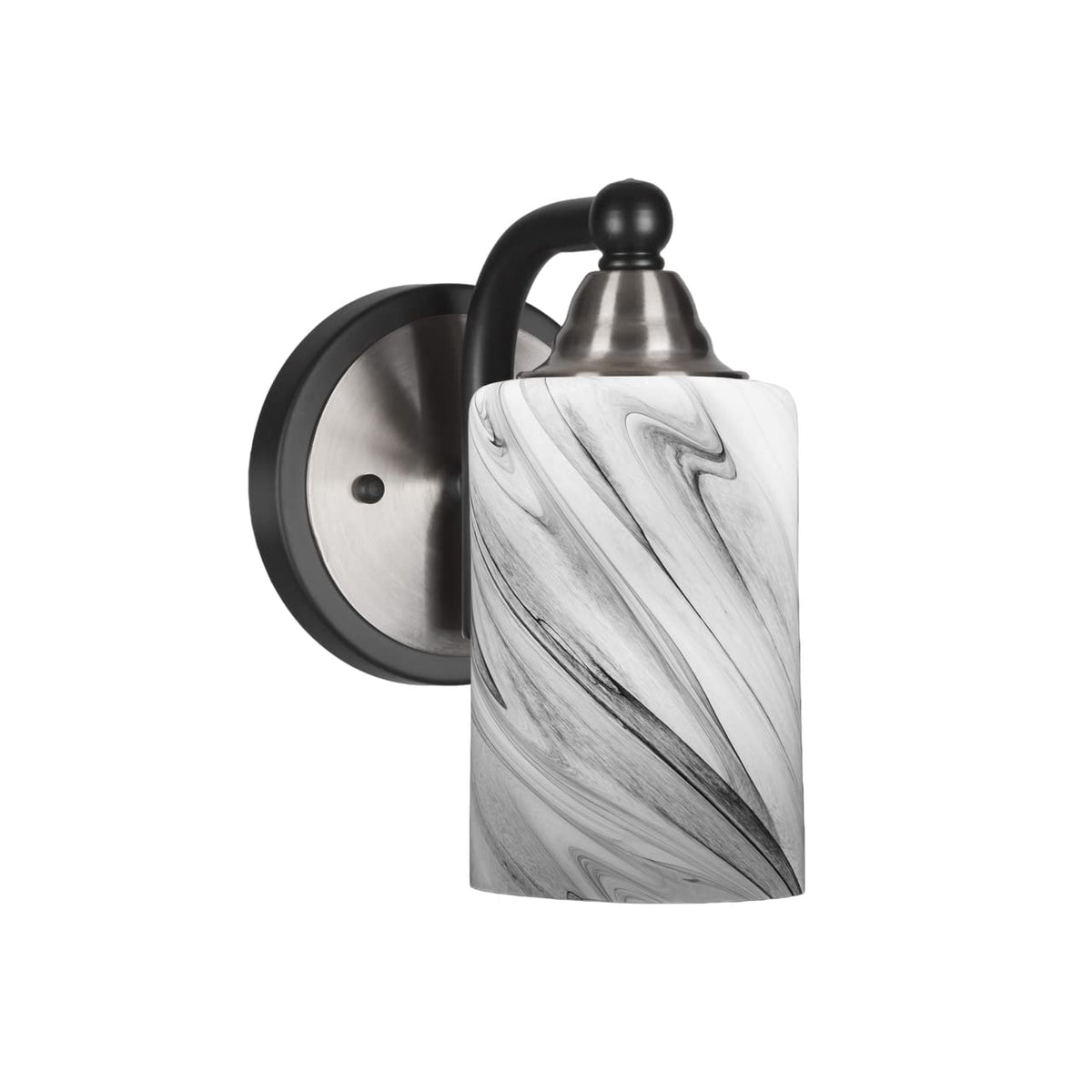 Toltec Lighting Paramount 1 Light Wall Sconce In Matte Black & Brushed Nickel (3421-Mbbn-3009)