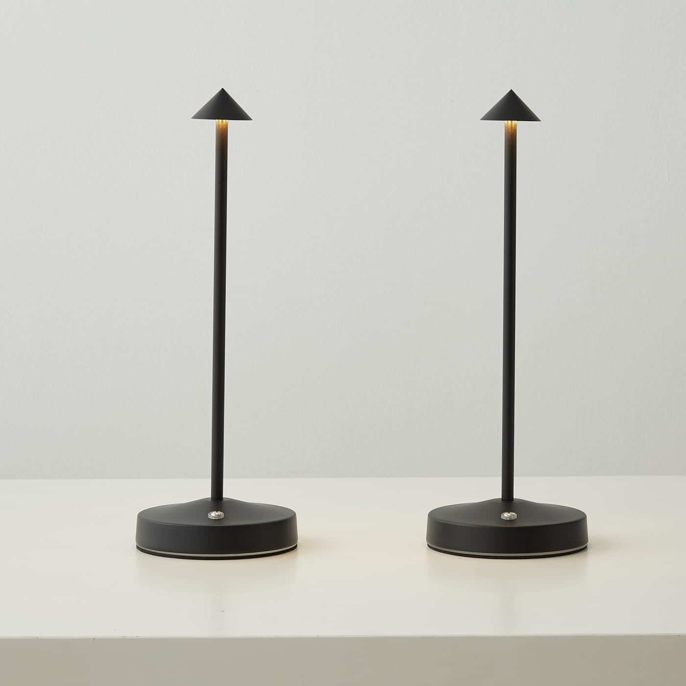 2 PACK Cordless Lamps,Battery Rechargeable Table Lamp,Portable Lamps,2 Level Brightness Dimmable Night Light,Minimalist Design, 