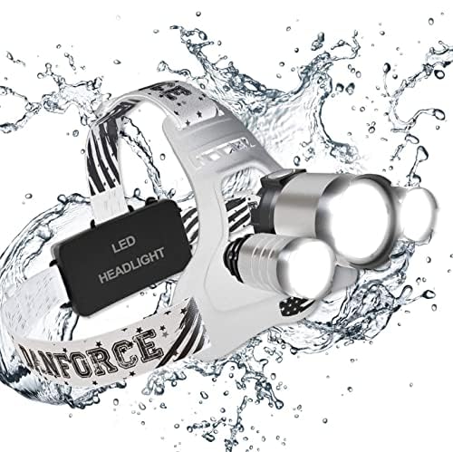 DanForce Headlamp - USB Rechargeable LED, 1080 Lumen, Zoomable, Rubber, IPX45, Color: Moon