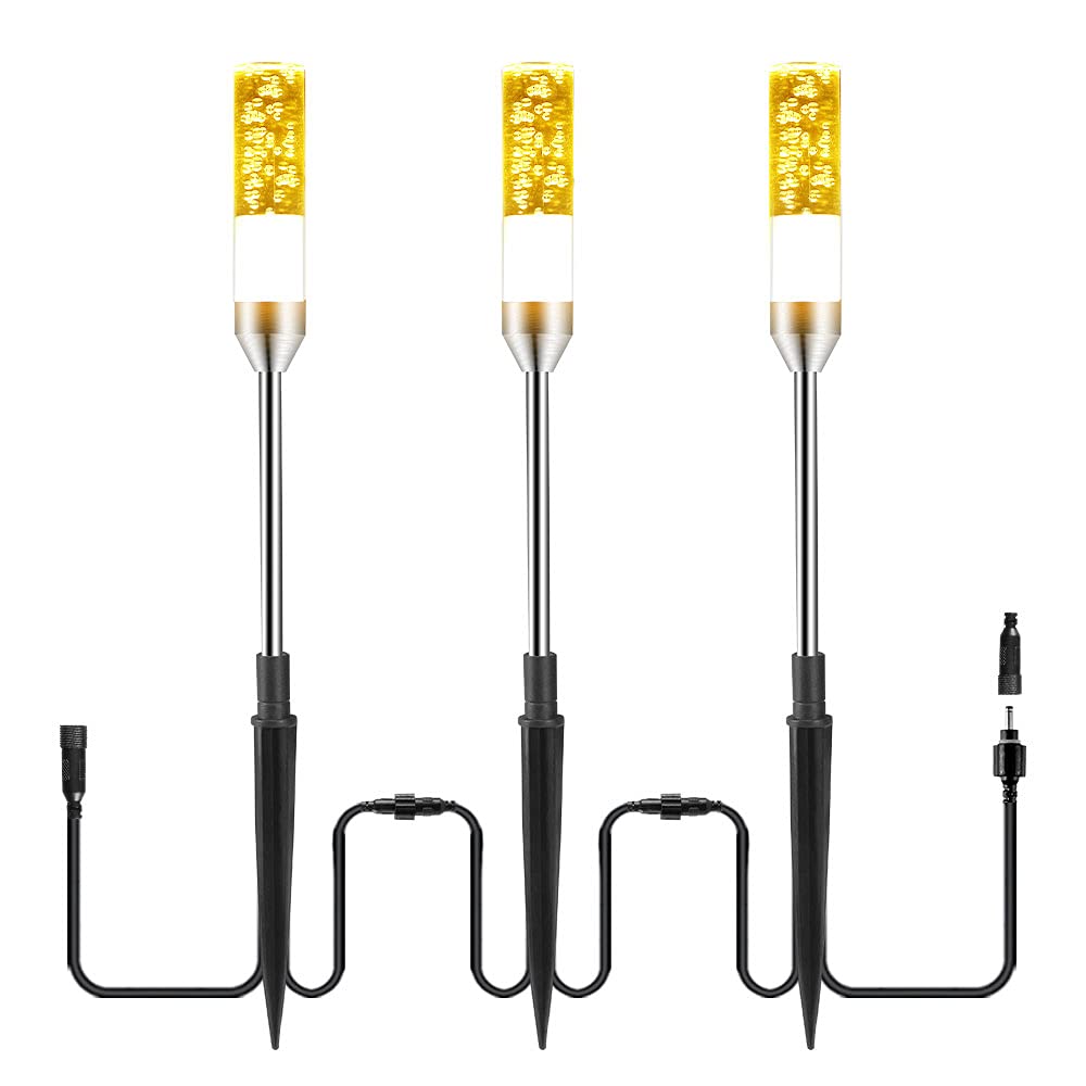 GreenClick 3 Pack Extension Path Lamps, IP65 Waterproof, Acrylic & Aluminum, Warm White, Model d7b4eb81-ef2c-4e8d-b0c0-
