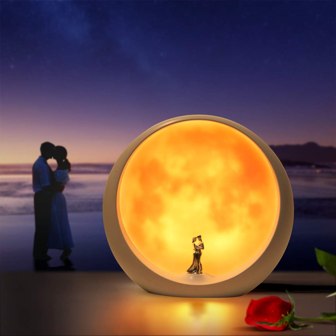 Moon Lamp For Living Room, Decoration Night Light, Anniversary Valentine Gifts For Him, Mr & Mrs Signs For Wedding Table D?Or, A