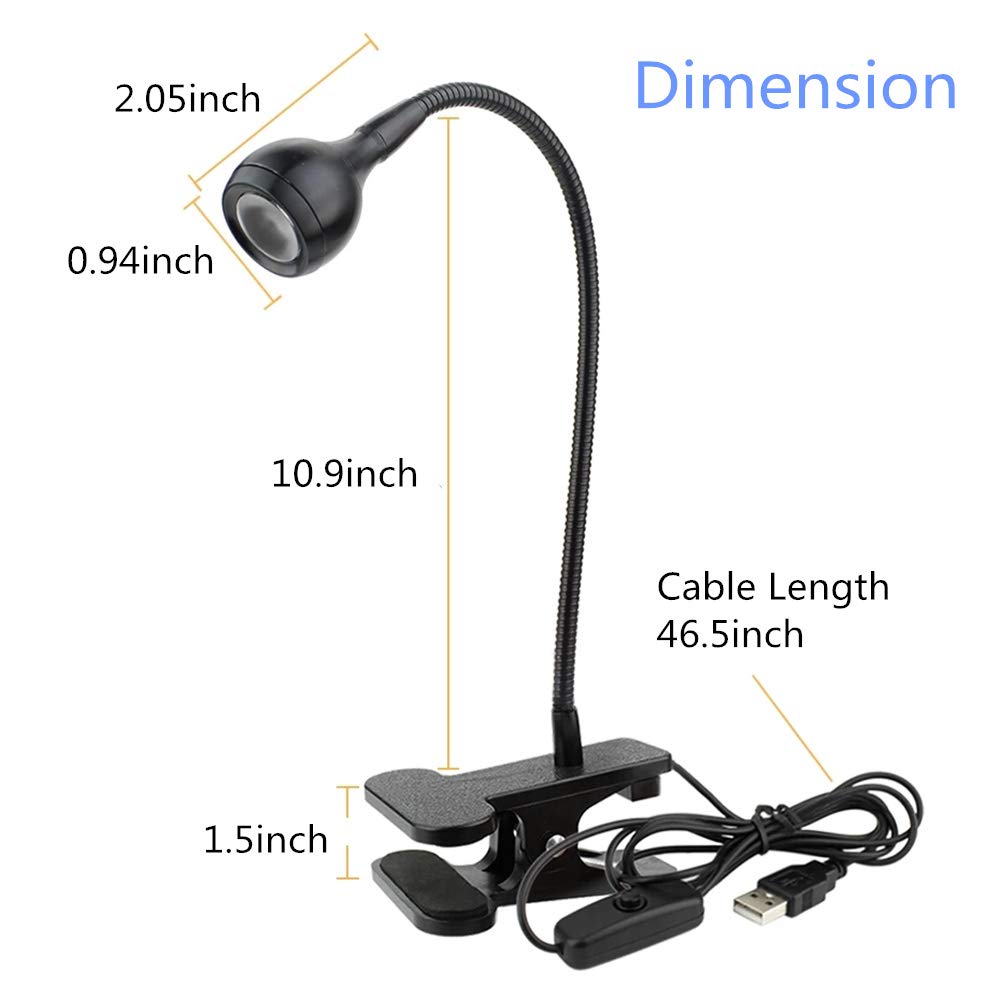3W 395Nm Led Black Light, Flexible Gooseneck Lamp, Uv Blacklight For Satin Detection, Black Light Lamp For Blacklight Poster, Bl