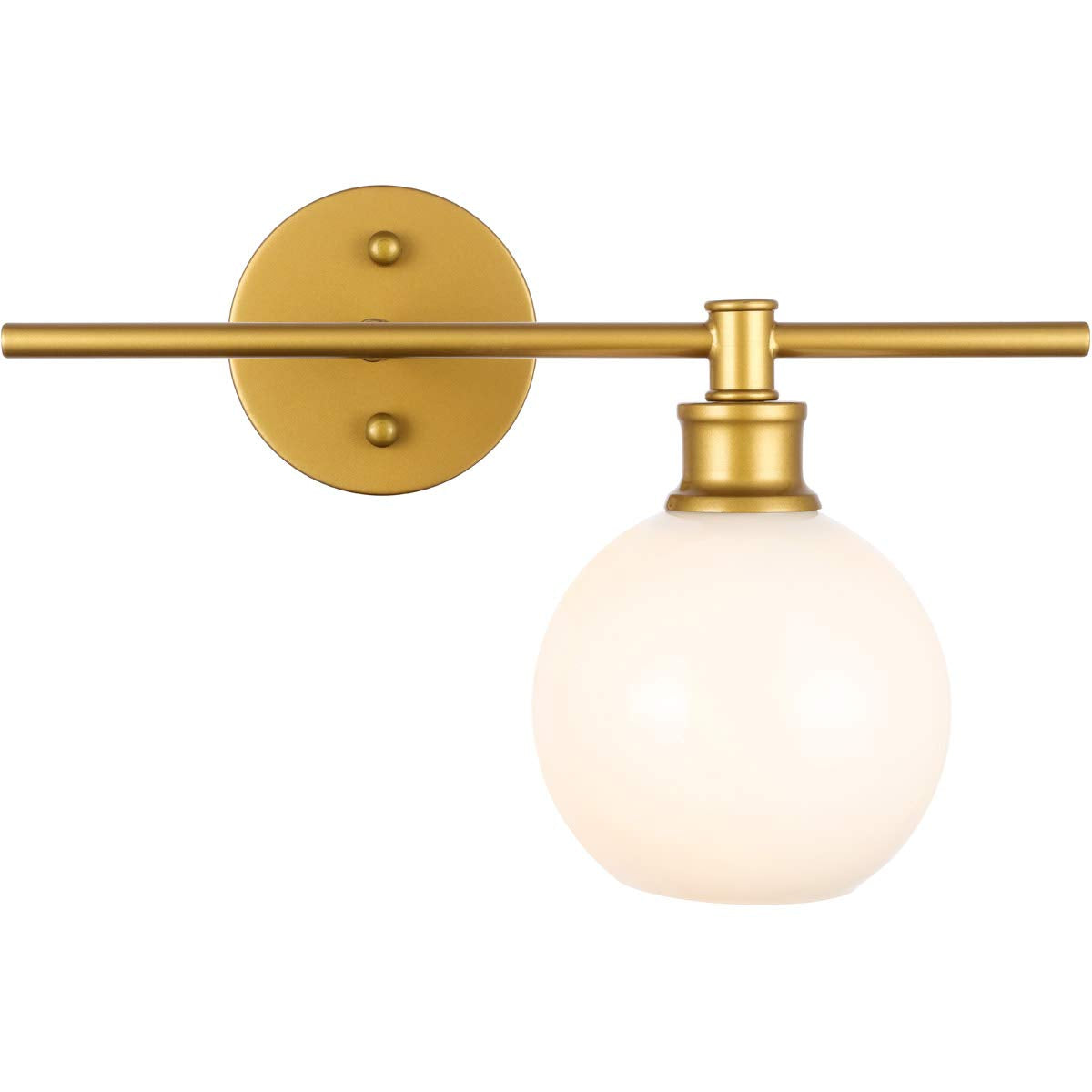 Living District Brass Wall Sconce With Frosted White Glass Shade - 1 Light Fixture