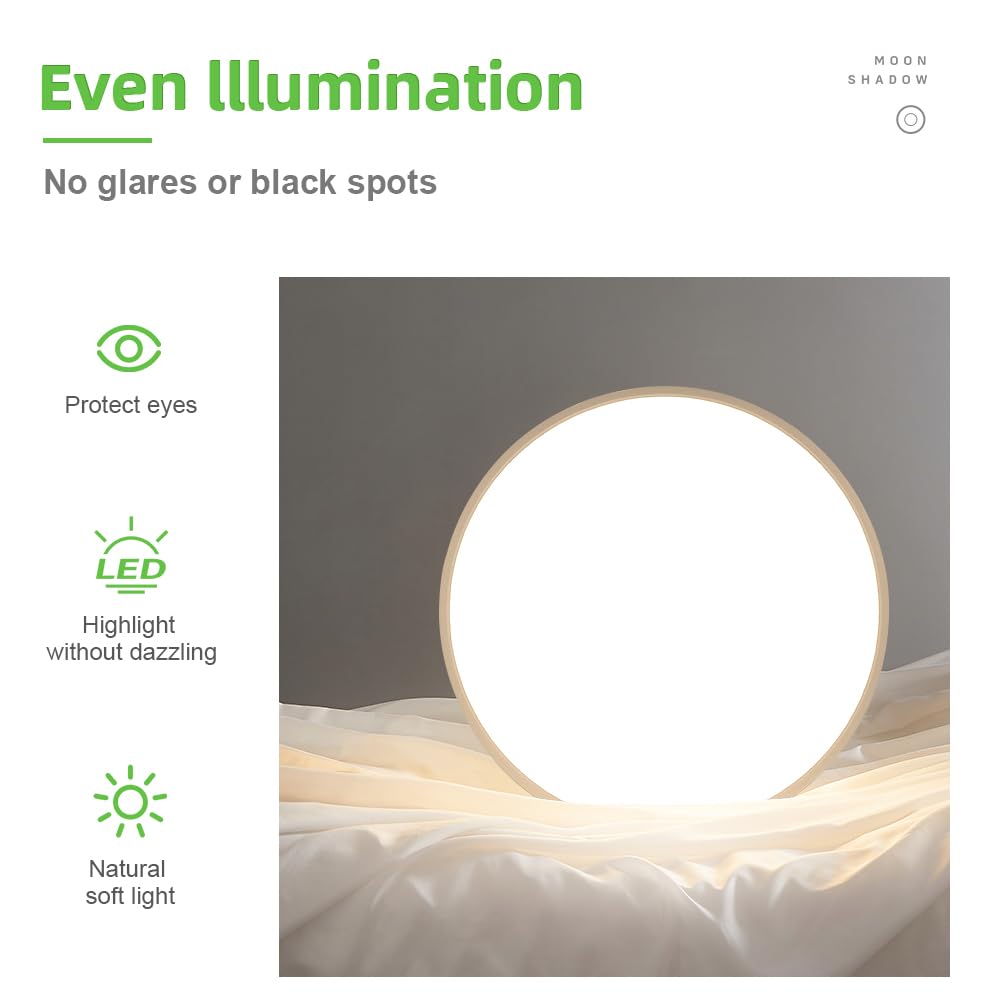 Lightingwill 24 Inch Led Flush Mount Ceiling Light Fixture, 4000K Nurture White, 5600Lm, 45W, Flat Modern Round Lighting Fixture