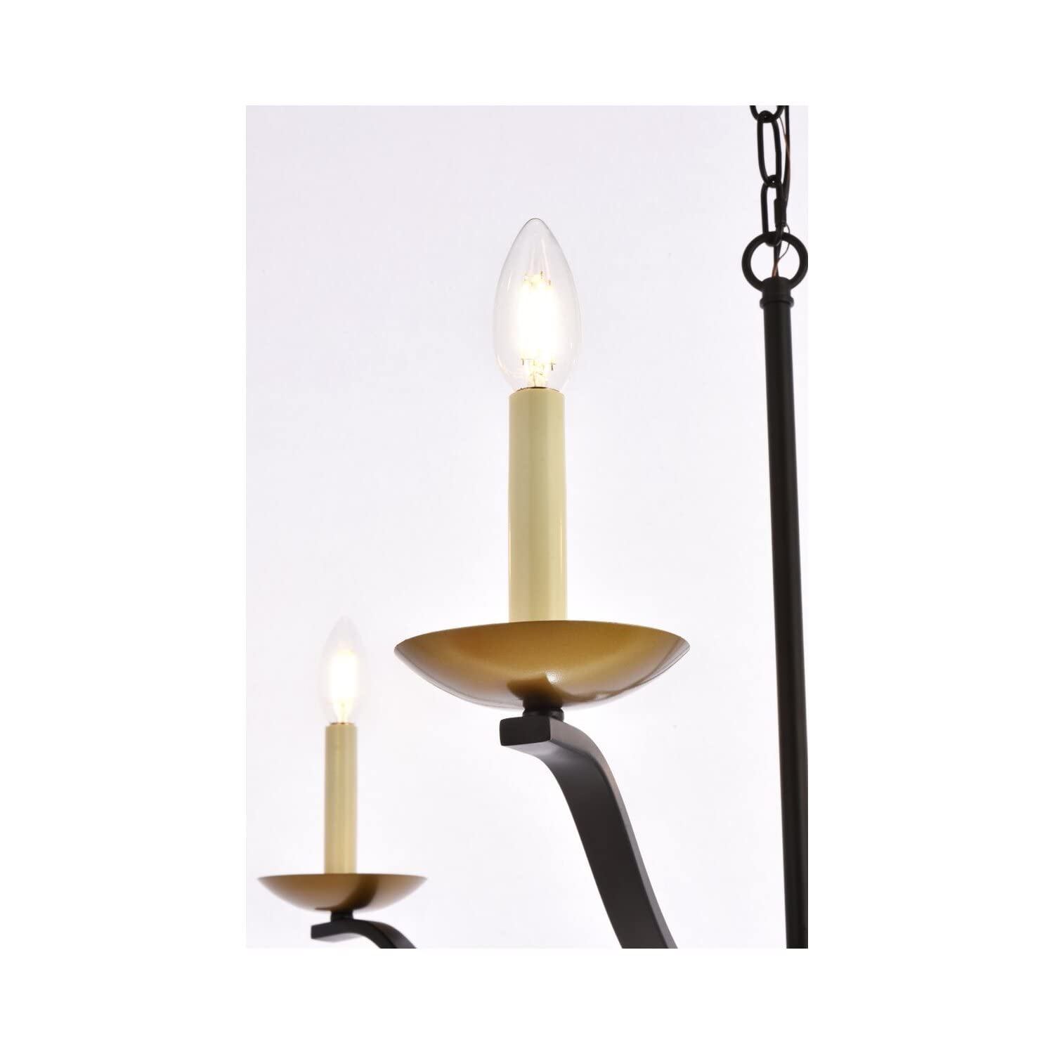 Elegant Lighting Living District Trey 6-Light Mid-Century Metal Pendant in Black/Brass
