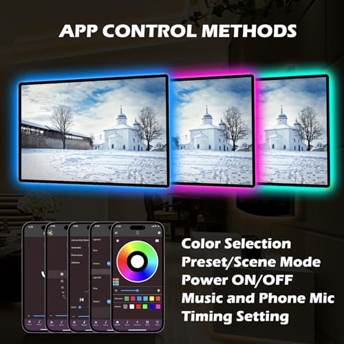 Battery Powered Led Strip Lights 13Ft, 2X6.5Ft Usb/Battery Operated Rgb Led Lights Birthday Christmas Gift With Remote For Tv Ba